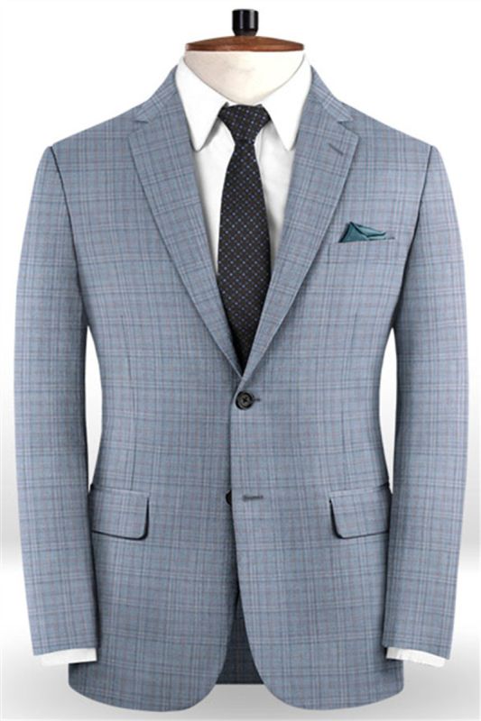 Slim Fit 2-Piece Business Suits For Men | Best Groomsmen Men Wedding Plaid Suits