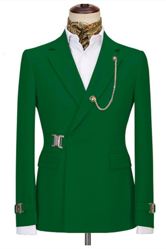 Liam  Dark Green Notched Lapel Men Business Suit