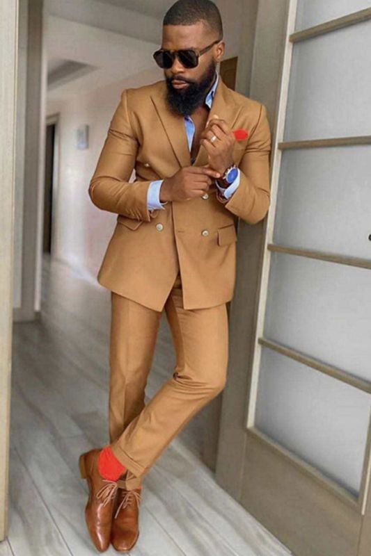 Kolton Custom Point Lapel Double Breasted Slim Fit Prom Suit