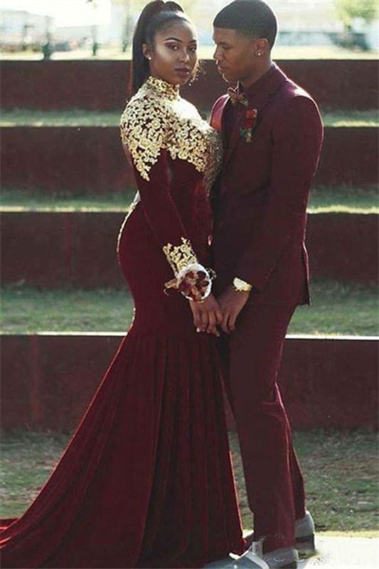 Gabriel Burgundy Men Slim Fit Notch Lapel Prom Suit