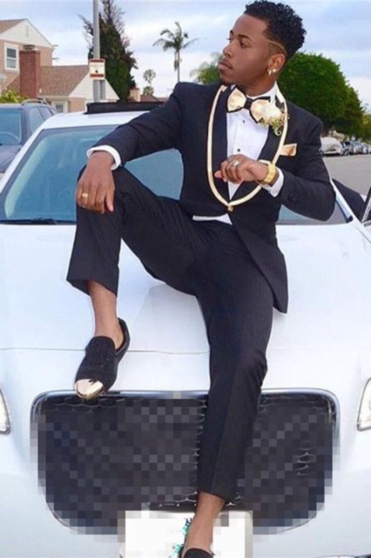Charlie Black Shawl Lapel Boys Prom Men Suit