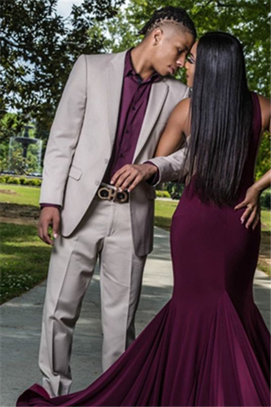 Custom Silver Two Piece Prom Costume | Handsome Slim Fit Men Suits Online