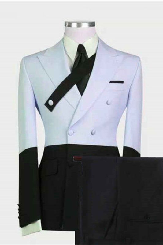 Devon Sky Blue Fashion Point Collar Prom Men Suits Online