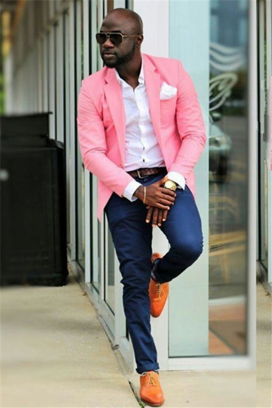 Mason Candy Pink Two Piece Prom Men Suit Online