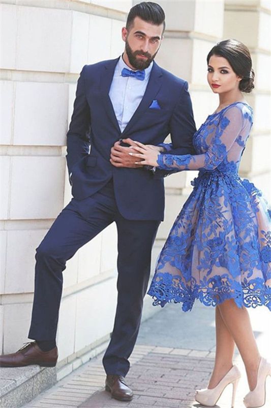 Deep Navy Slim Fit Men Suit | Two Piece Notch Lapel Prom Suit