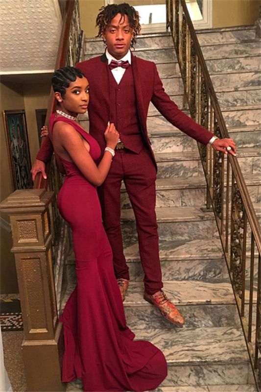 Handsome Prom Red Suit | Three Piece Slim Fit Men Suit Online