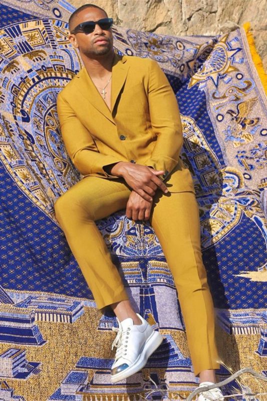 Aaron Chic Notched Lapel Skinny Tailored Men Prom Suit