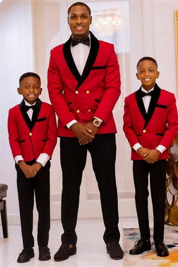 New Red Double Breasted Black Lapel Best Fit Wedding Suit