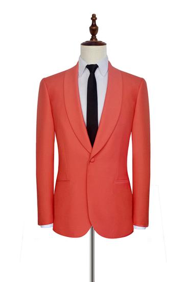Shawl Lapel Orange Men Suit |  One Button Men Prom Suit With Pants