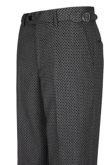 Grant Black Check Lapel Double Breasted Men Suit_5