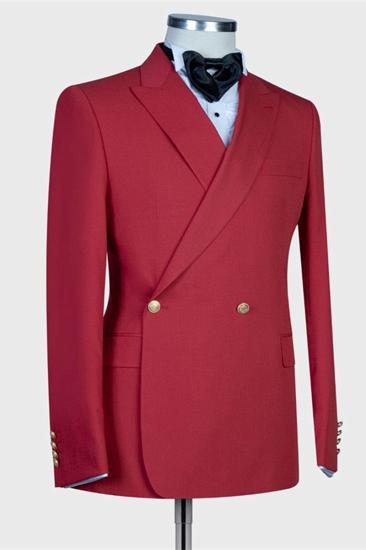 Izaiah Stylish Red Pointed Lapel Slim Fit Men Prom Suit_3