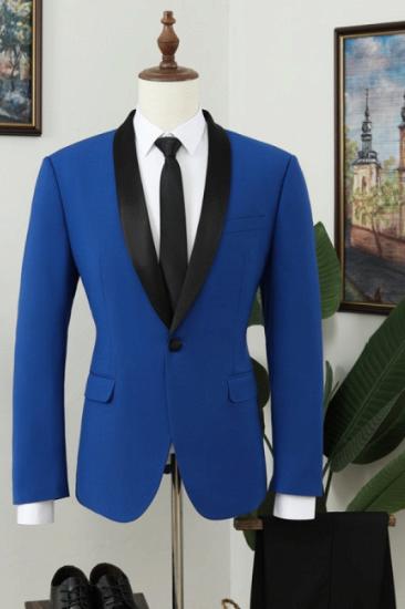 Slim Fit Royal Blue Shawl Lapel Tailored Mens Prom Suit