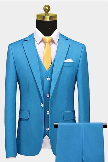Light Blue Three Piece Prom Suit | Notched Lapel Men Suit_1