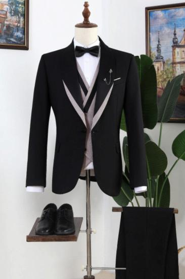 Black Shawl Lapel Three Pieces Prom Men Suits