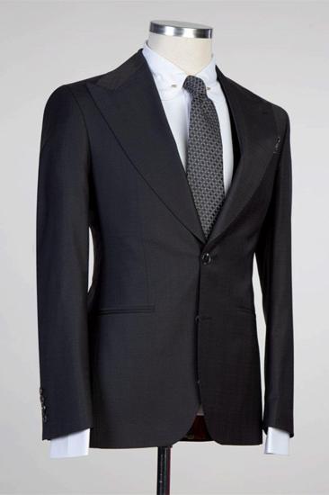 Tate Simple Black Point Lapel Fashion Slim Fit Men Suit_2