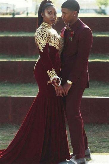 Gabriel Burgundy Men Slim Fit Notch Lapel Prom Suit_1