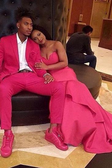 William Fushcia Notched Lapel Slim Fit Tailored Men Suit For Prom_2