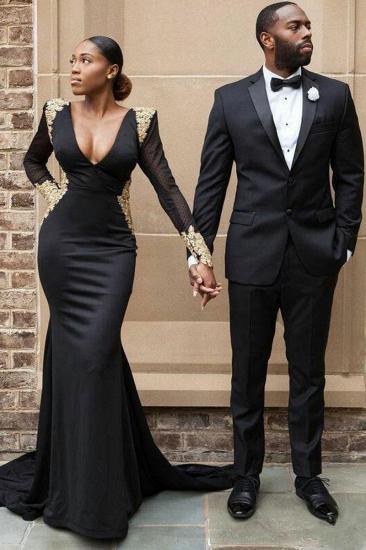 Gavin Black Slim Fit Two-Piece Prom Suit For Men_2