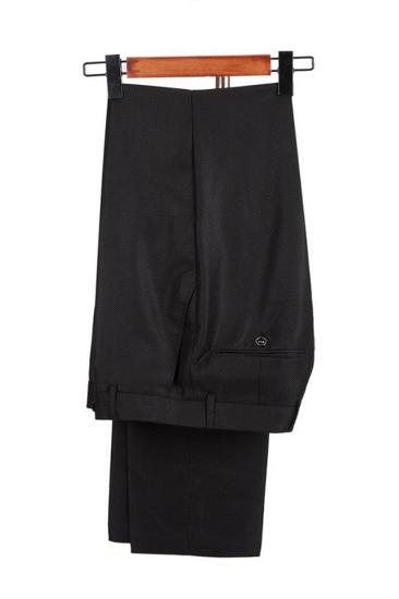 Classic Satin Peak Lapel Double Breasted Black Men Wedding Suit Groom Tuxedos_4