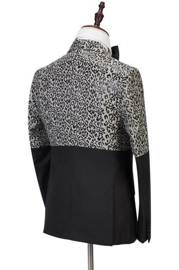 Ryder Cool Leopard Black Double Breasted Men Suit_4