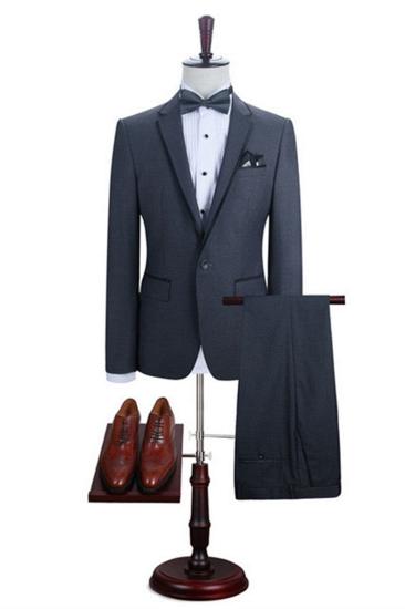 Kaiden Dark Grey Custom Formal Notched Lapel Business Men Suit_1