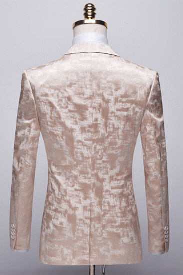 Unique Printed Champagne Pink Notched Lapel Men Suits For Prom_2