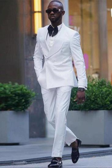 Daniel White Double Breasted Shawl Lapel Slim Fit Men Wedding Suit