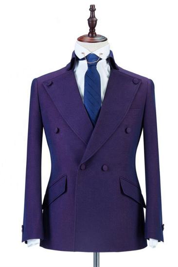 Marco Purple Point Lapel Double Breasted Fashion Men Suit Online